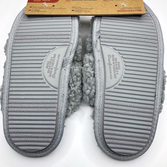 DEARFOAMS Faux Sherpa Memory Foam Slippers Very cushiony Gray /Sleet Size S 5-6 - Picture 5 of 13